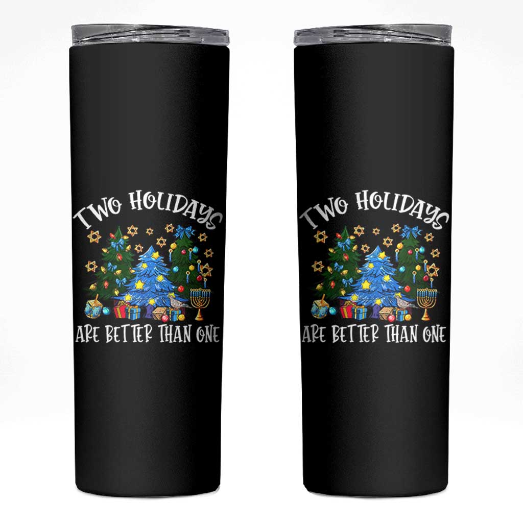 Christmas Hanukkah Skinny Tumbler Two Holidays Are Better Than One Christmukkah Tree - Wonder Print Shop