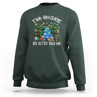 Christmas Hanukkah Sweatshirt Two Holidays Are Better Than One Christmukkah Tree - Wonder Print Shop