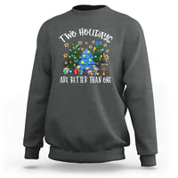 Christmas Hanukkah Sweatshirt Two Holidays Are Better Than One Christmukkah Tree - Wonder Print Shop