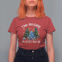 Christmas Hanukkah T Shirt For Women Two Holidays Are Better Than One Christmukkah Tree - Wonder Print Shop
