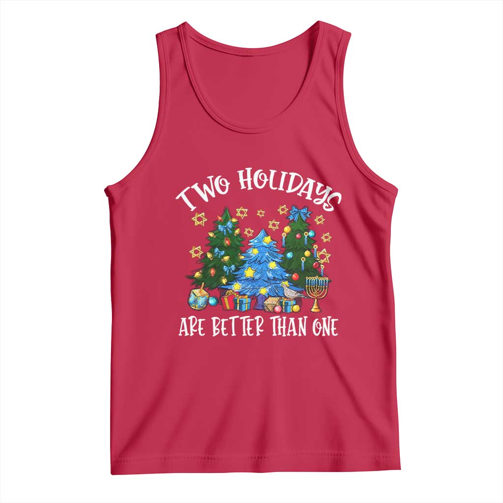Christmas Hanukkah Tank Top Two Holidays Are Better Than One Christmukkah Tree - Wonder Print Shop
