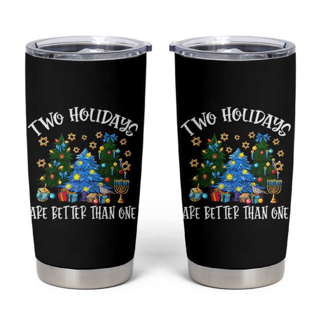 Christmas Hanukkah Tumbler Cup Two Holidays Are Better Than One Christmukkah Tree - Wonder Print Shop