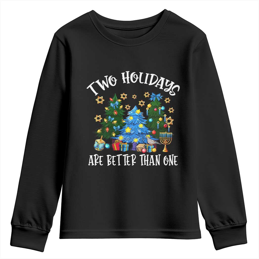Christmas Hanukkah Youth Sweatshirt Two Holidays Are Better Than One Christmukkah Tree - Wonder Print Shop