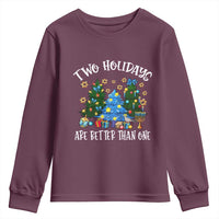 Christmas Hanukkah Youth Sweatshirt Two Holidays Are Better Than One Christmukkah Tree - Wonder Print Shop