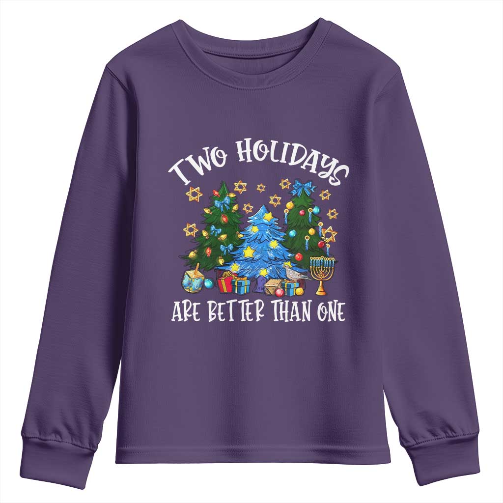 Christmas Hanukkah Youth Sweatshirt Two Holidays Are Better Than One Christmukkah Tree - Wonder Print Shop
