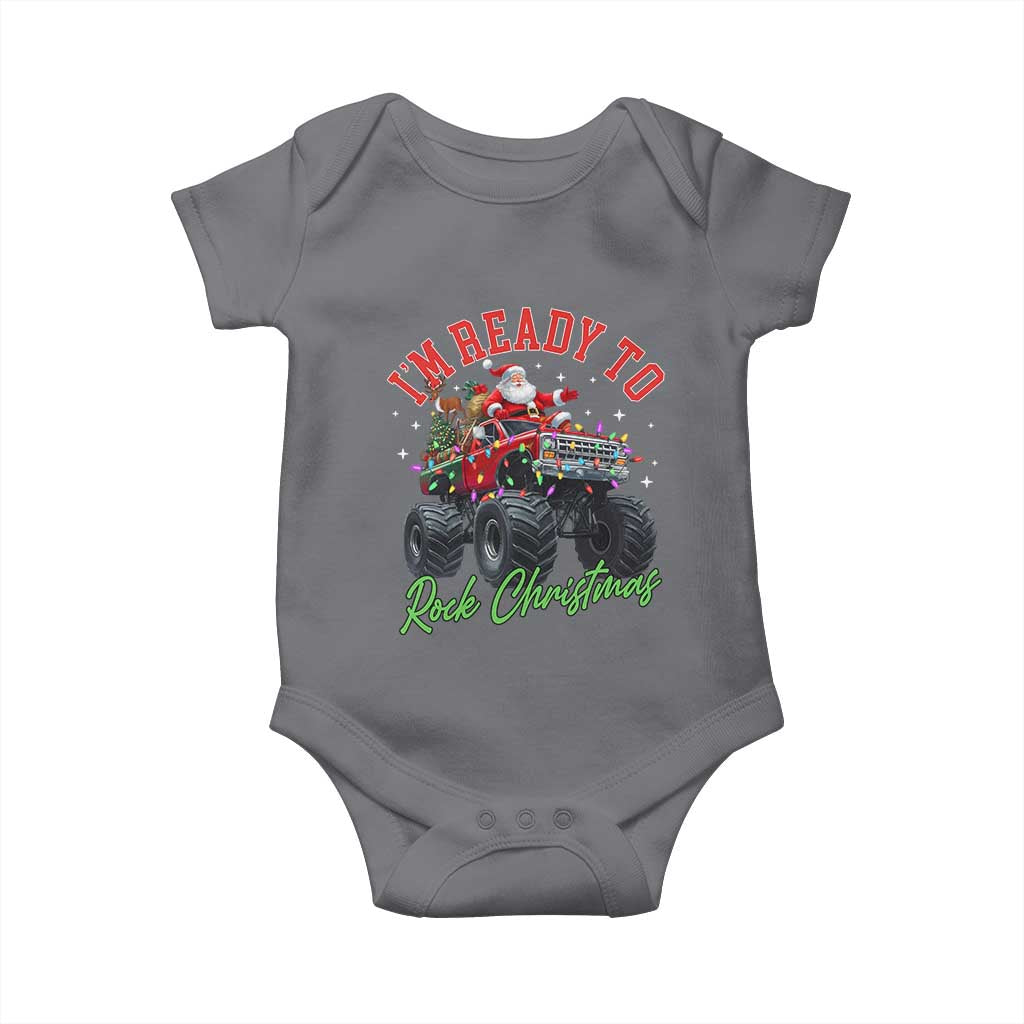Christmas Monster Truck Baby Onesie I Am Ready To Rock Xmas Santa - Wonder Print Shop