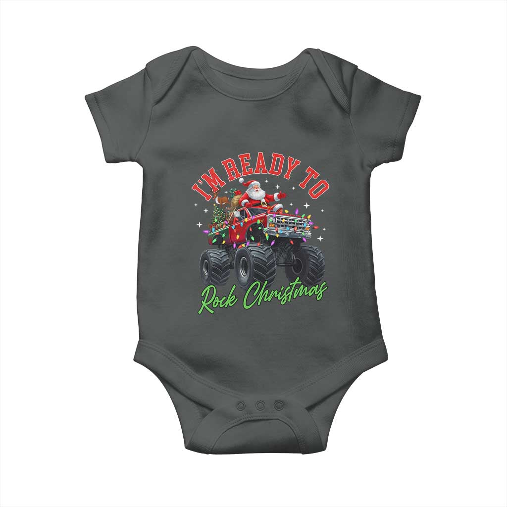 Christmas Monster Truck Baby Onesie I Am Ready To Rock Xmas Santa - Wonder Print Shop
