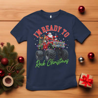 Christmas Monster Truck T Shirt I Am Ready To Rock Xmas Santa - Wonder Print Shop