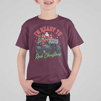 Christmas Monster Truck T Shirt For Kid I Am Ready To Rock Xmas Santa - Wonder Print Shop