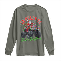 Christmas Monster Truck Long Sleeve Shirt I Am Ready To Rock Xmas Santa - Wonder Print Shop