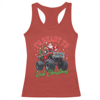 Christmas Monster Truck Racerback Tank Top I Am Ready To Rock Xmas Santa - Wonder Print Shop