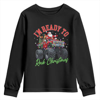 Christmas Monster Truck Youth Sweatshirt I Am Ready To Rock Xmas Santa - Wonder Print Shop