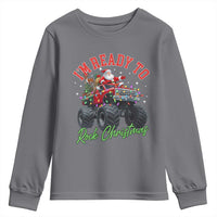 Christmas Monster Truck Youth Sweatshirt I Am Ready To Rock Xmas Santa - Wonder Print Shop