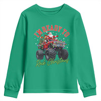 Christmas Monster Truck Youth Sweatshirt I Am Ready To Rock Xmas Santa - Wonder Print Shop