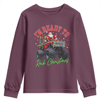 Christmas Monster Truck Youth Sweatshirt I Am Ready To Rock Xmas Santa - Wonder Print Shop