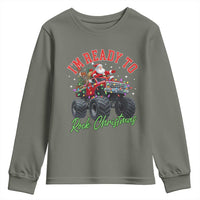 Christmas Monster Truck Youth Sweatshirt I Am Ready To Rock Xmas Santa - Wonder Print Shop