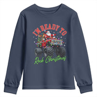 Christmas Monster Truck Youth Sweatshirt I Am Ready To Rock Xmas Santa - Wonder Print Shop