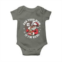 Funny Christmas Black Santa Ask Your Mom If I Am Real Baby Onesie Dirty Xmas Santa Mom - Wonder Print Shop