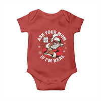 Funny Christmas Black Santa Ask Your Mom If I Am Real Baby Onesie Dirty Xmas Santa Mom - Wonder Print Shop
