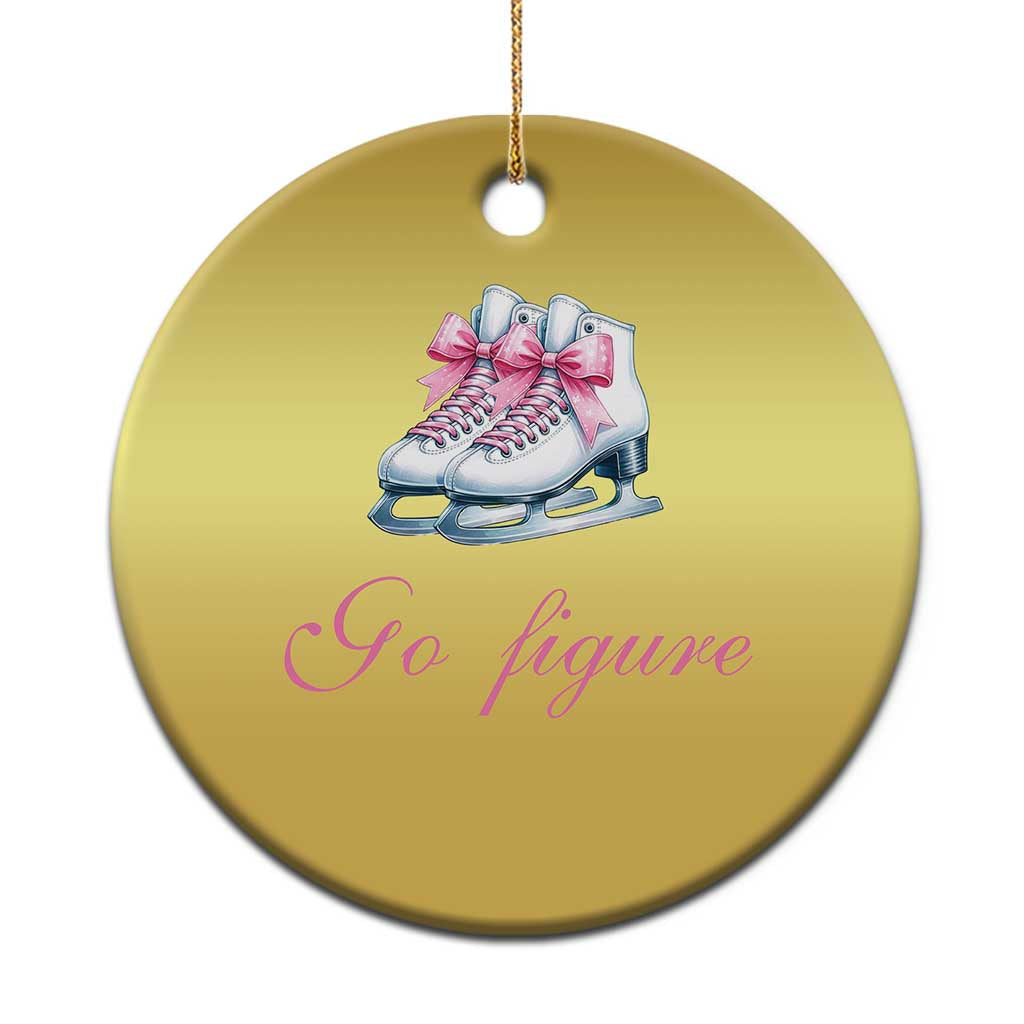 Figure Skater Christmas Ornament Go Figure Coquette Pink Bow Ice Skating - Wonder Print Shop