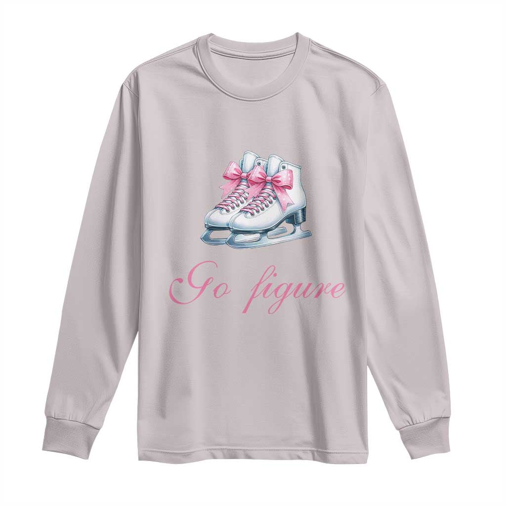 Figure Skater Long Sleeve Shirt Go Figure Coquette Pink Bow Ice Skating
