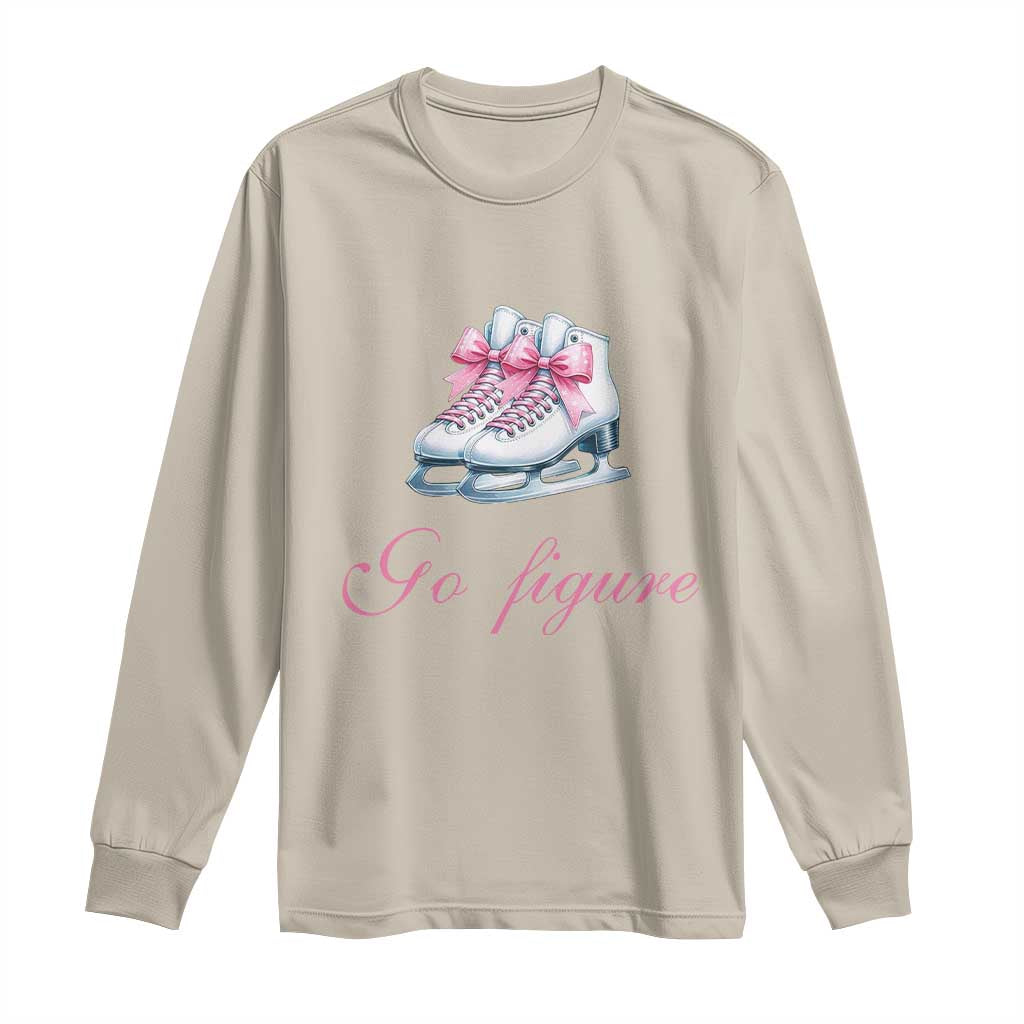 Figure Skater Long Sleeve Shirt Go Figure Coquette Pink Bow Ice Skating