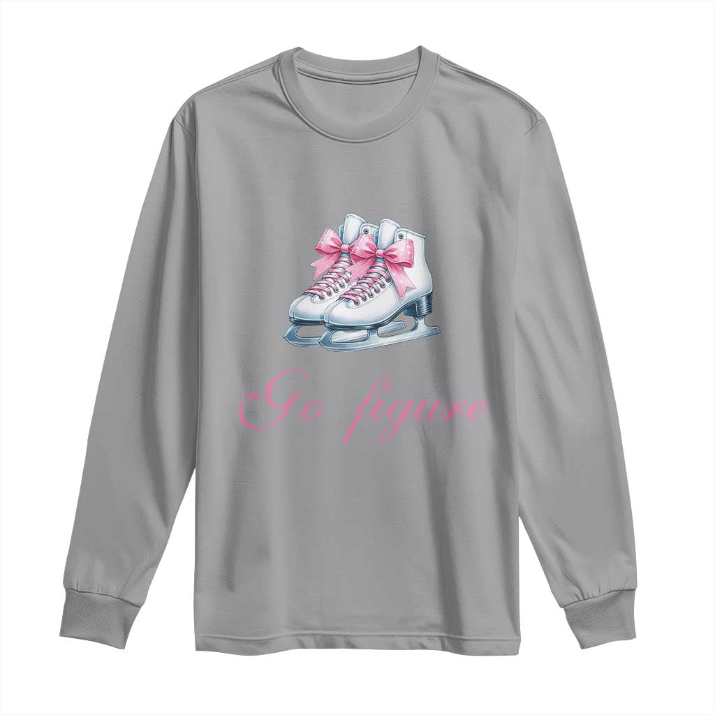 Figure Skater Long Sleeve Shirt Go Figure Coquette Pink Bow Ice Skating