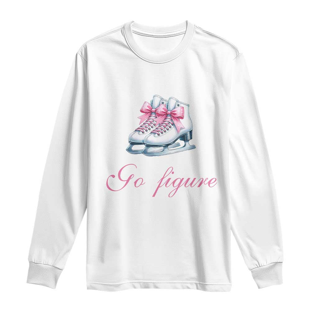 Figure Skater Long Sleeve Shirt Go Figure Coquette Pink Bow Ice Skating