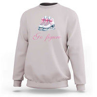 Figure Skater Sweatshirt Go Figure Coquette Pink Bow Ice Skating - Wonder Print Shop