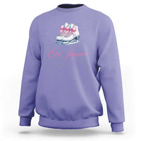 Figure Skater Sweatshirt Go Figure Coquette Pink Bow Ice Skating - Wonder Print Shop