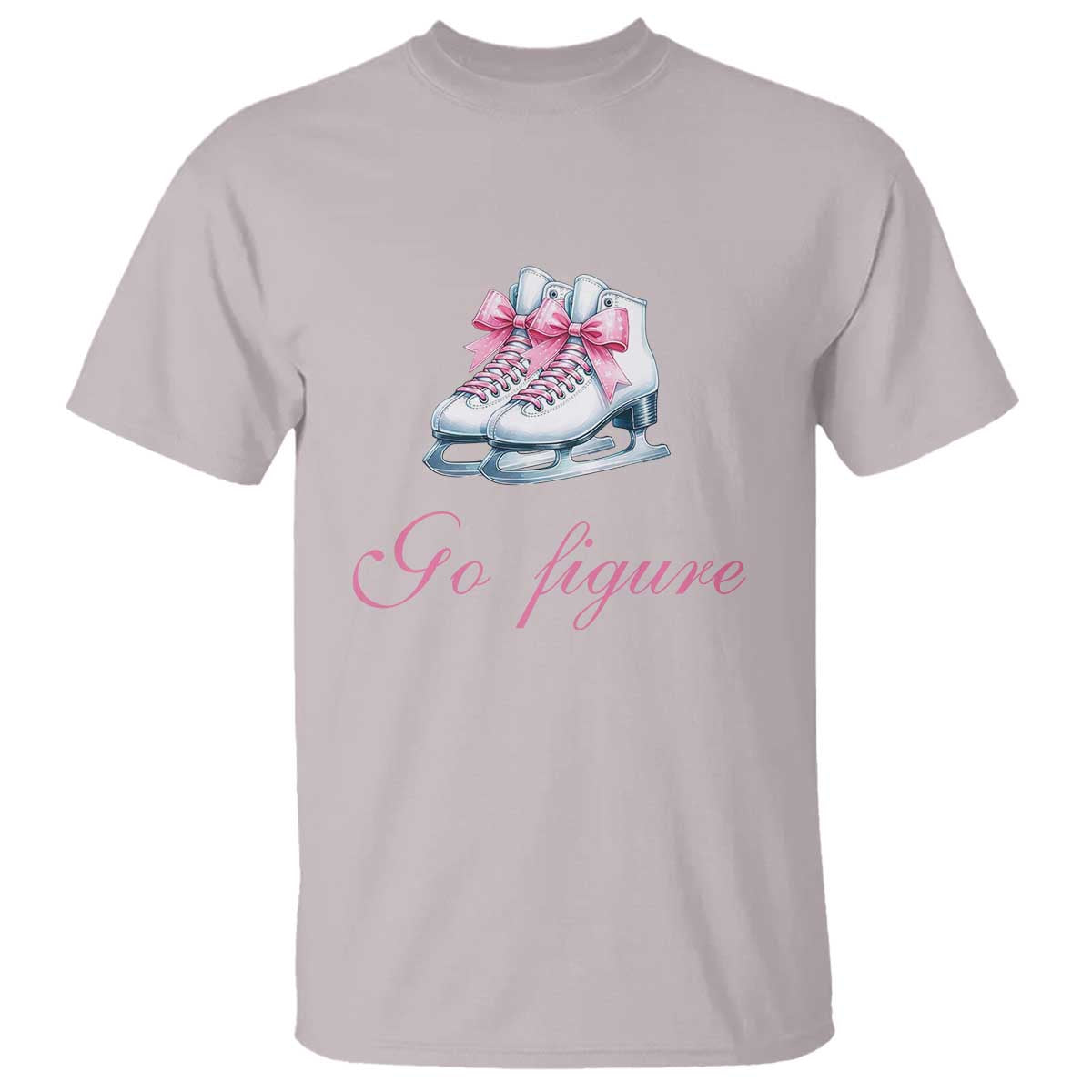Figure Skater T Shirt Go Figure Coquette Pink Bow Ice Skating - Wonder Print Shop