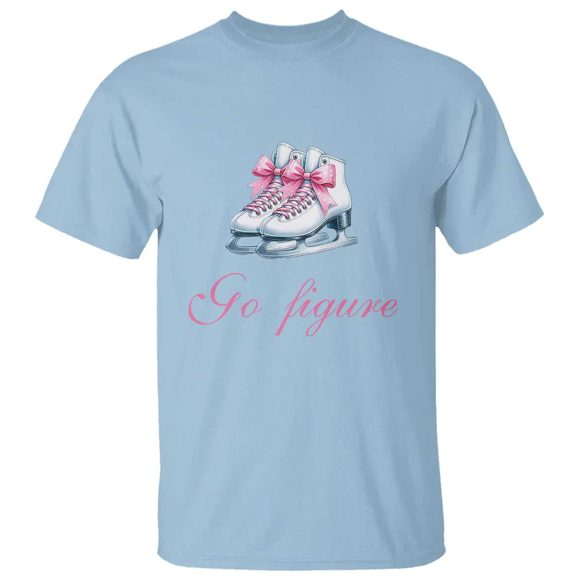 Figure Skater T Shirt Go Figure Coquette Pink Bow Ice Skating - Wonder Print Shop