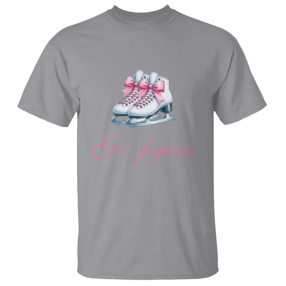 Figure Skater T Shirt Go Figure Coquette Pink Bow Ice Skating - Wonder Print Shop