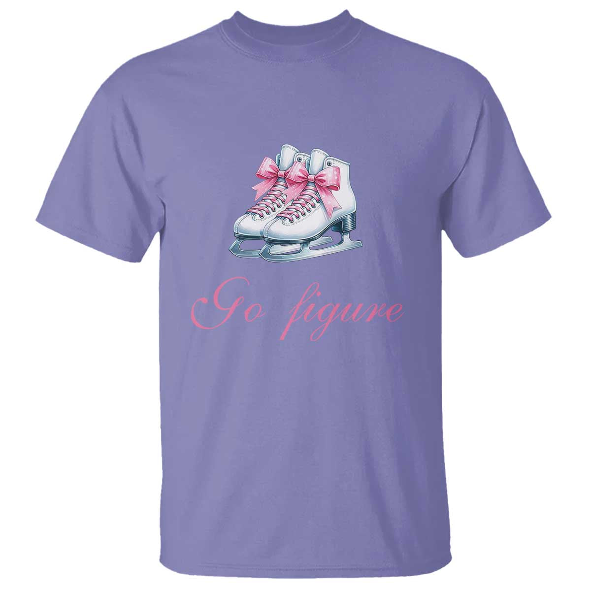 Figure Skater T Shirt Go Figure Coquette Pink Bow Ice Skating - Wonder Print Shop