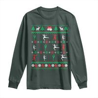 Funny Christmas Figure Ice Skating Skater Long Sleeve Shirt