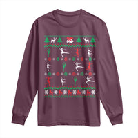 Funny Christmas Figure Ice Skating Skater Long Sleeve Shirt