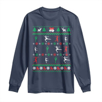 Funny Christmas Figure Ice Skating Skater Long Sleeve Shirt