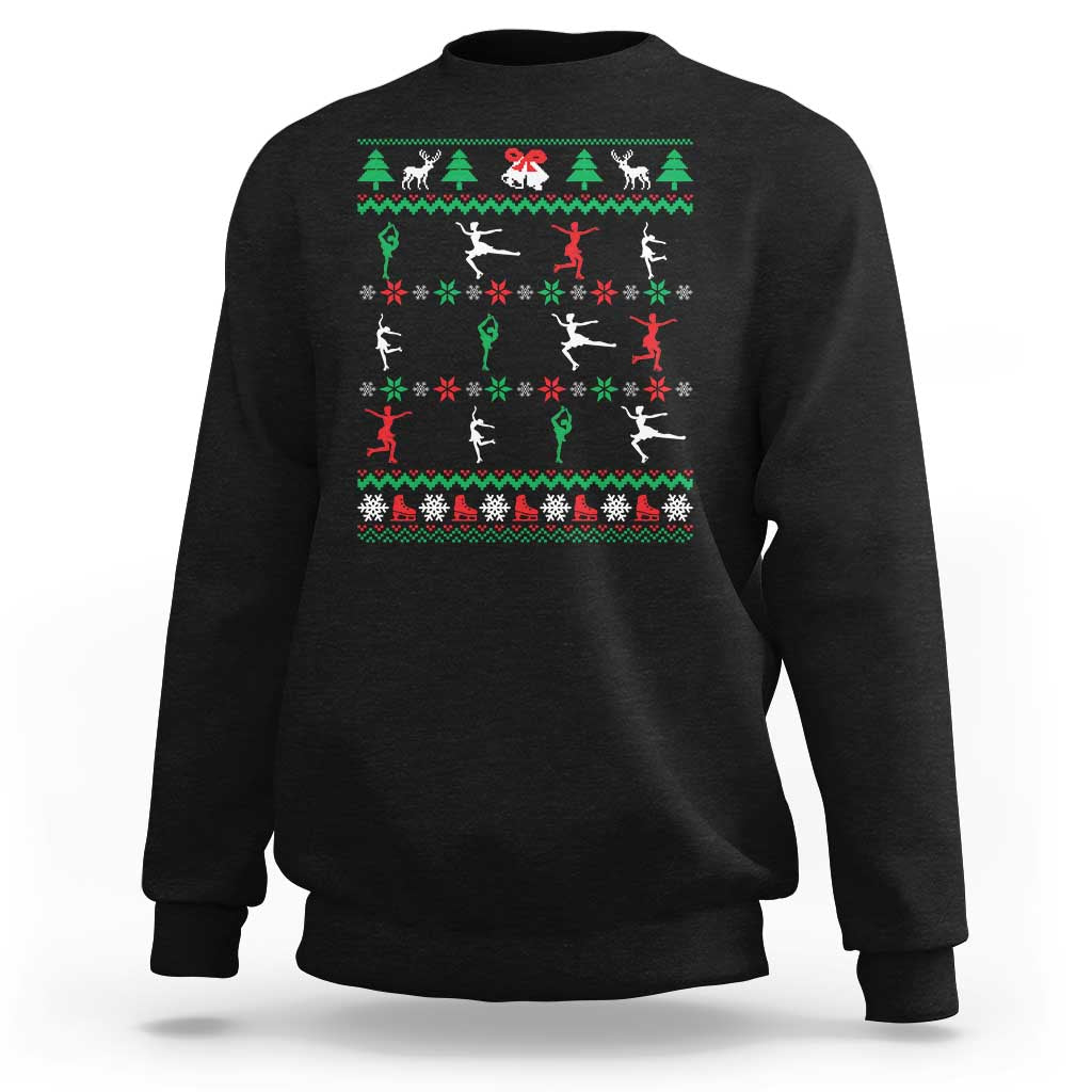 Funny Christmas Figure Ice Skating Skater Sweatshirt - Wonder Print Shop