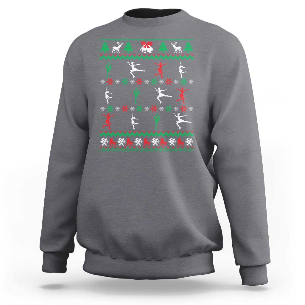 Funny Christmas Figure Ice Skating Skater Sweatshirt - Wonder Print Shop