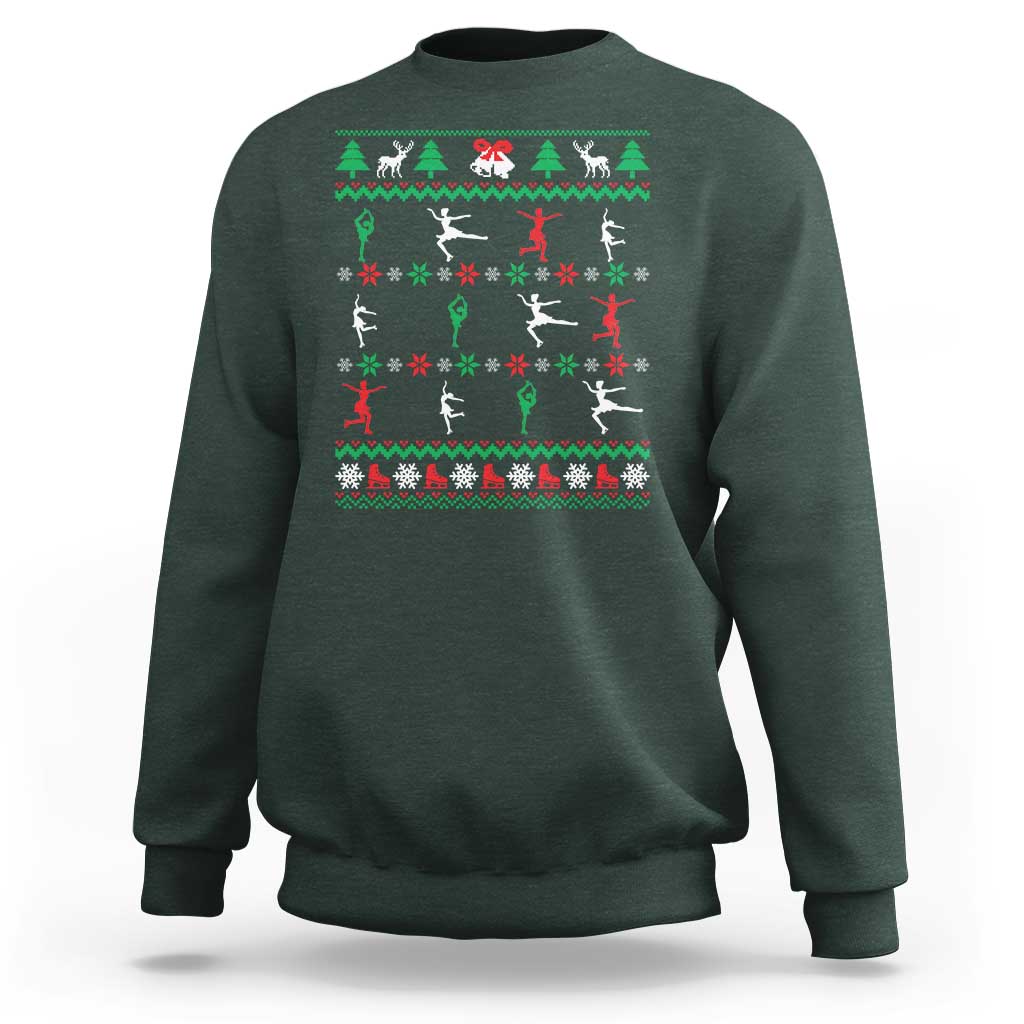 Funny Christmas Figure Ice Skating Skater Sweatshirt - Wonder Print Shop