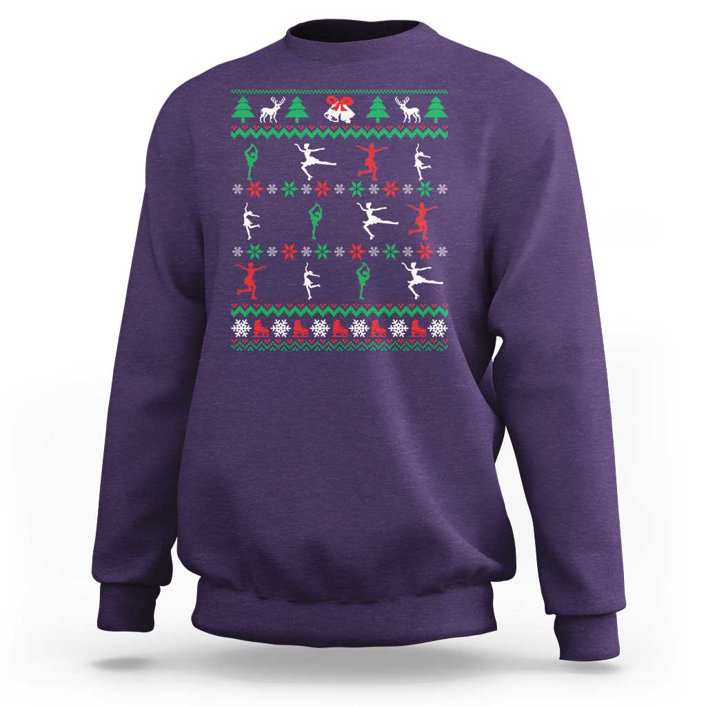 Funny Christmas Figure Ice Skating Skater Sweatshirt - Wonder Print Shop