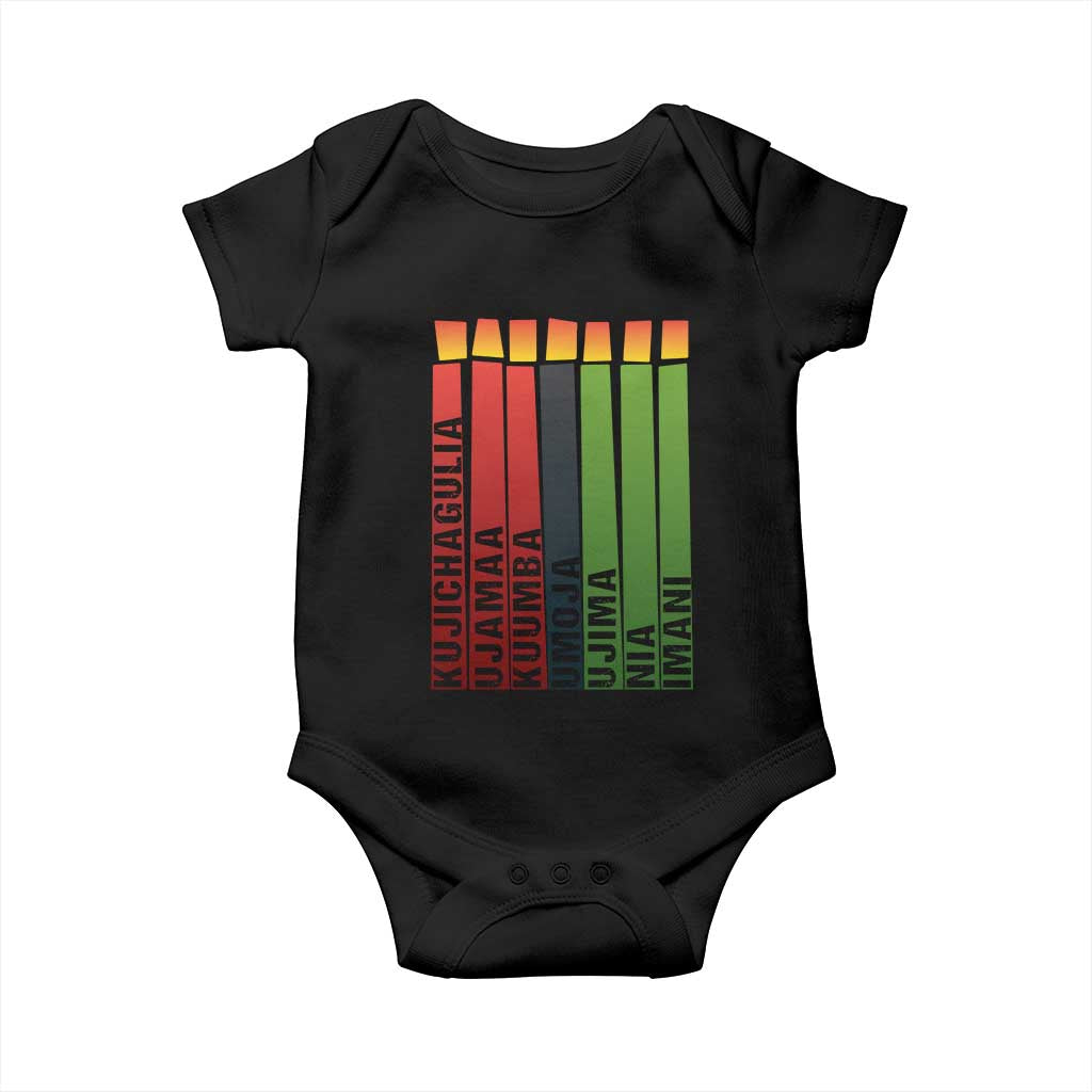 The 7 Principles Of Kwanzaa Baby Onesie Kinara Candles African Heritage