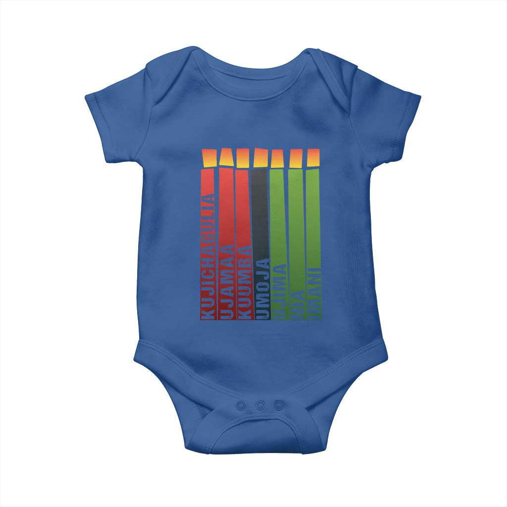 The 7 Principles Of Kwanzaa Baby Onesie Kinara Candles African Heritage