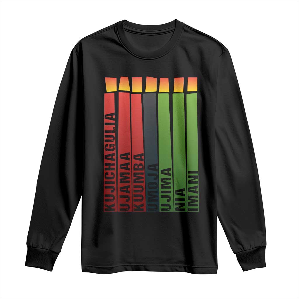 The 7 Principles Of Kwanzaa Long Sleeve Shirt Kinara Candles African Heritage
