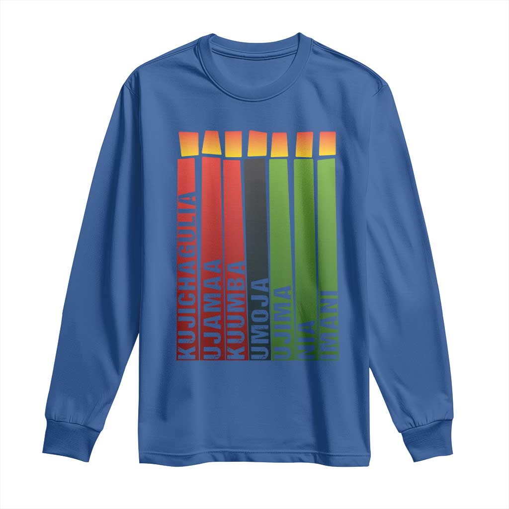 The 7 Principles Of Kwanzaa Long Sleeve Shirt Kinara Candles African Heritage