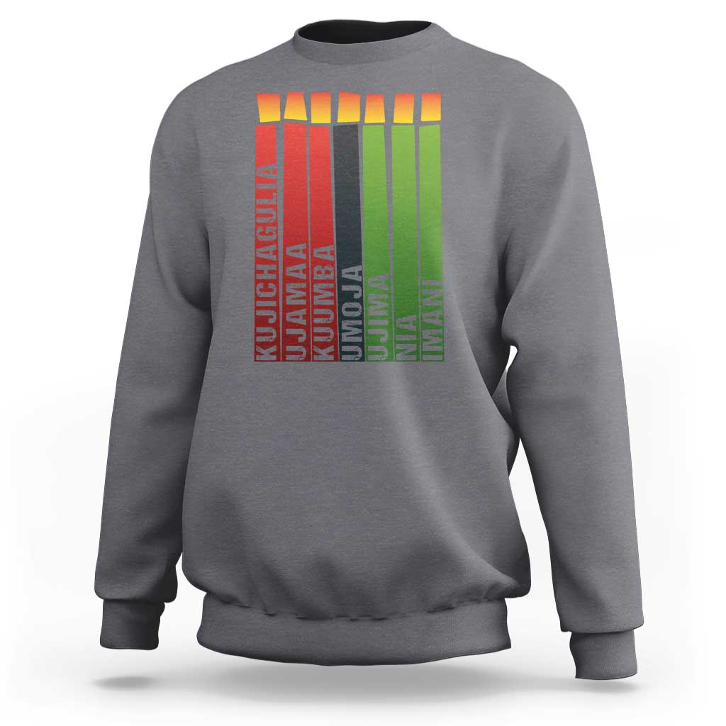 The 7 Principles Of Kwanzaa Sweatshirt Kinara Candles African Heritage - Wonder Print Shop