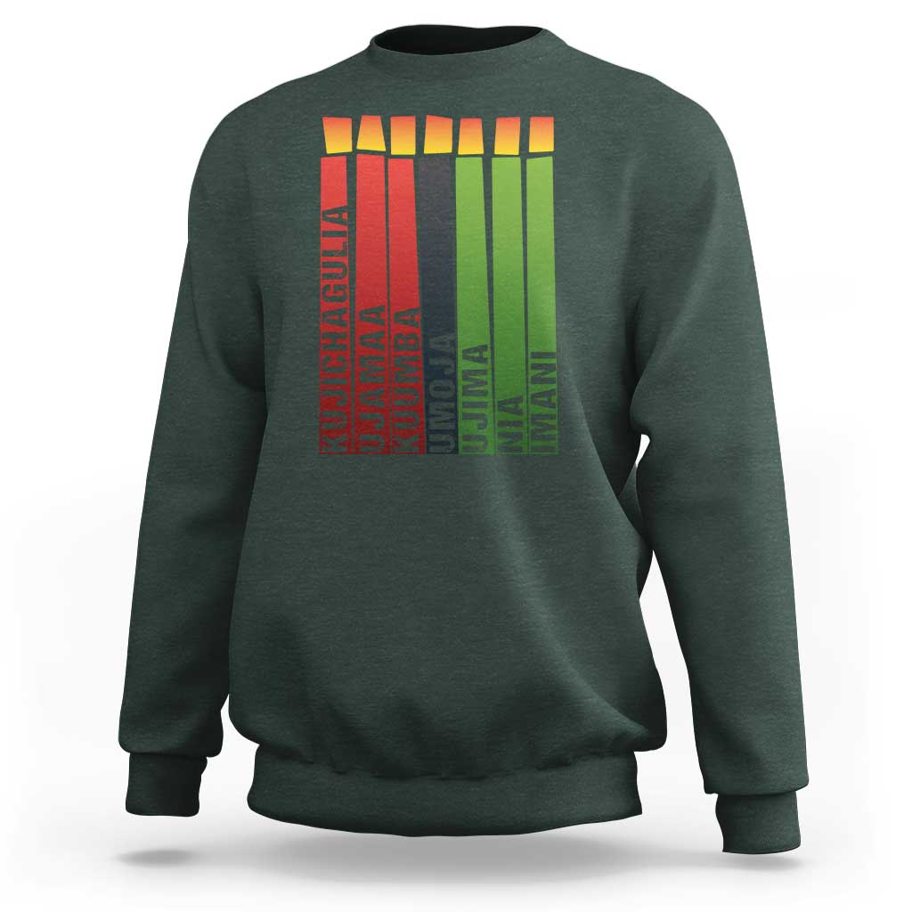The 7 Principles Of Kwanzaa Sweatshirt Kinara Candles African Heritage - Wonder Print Shop