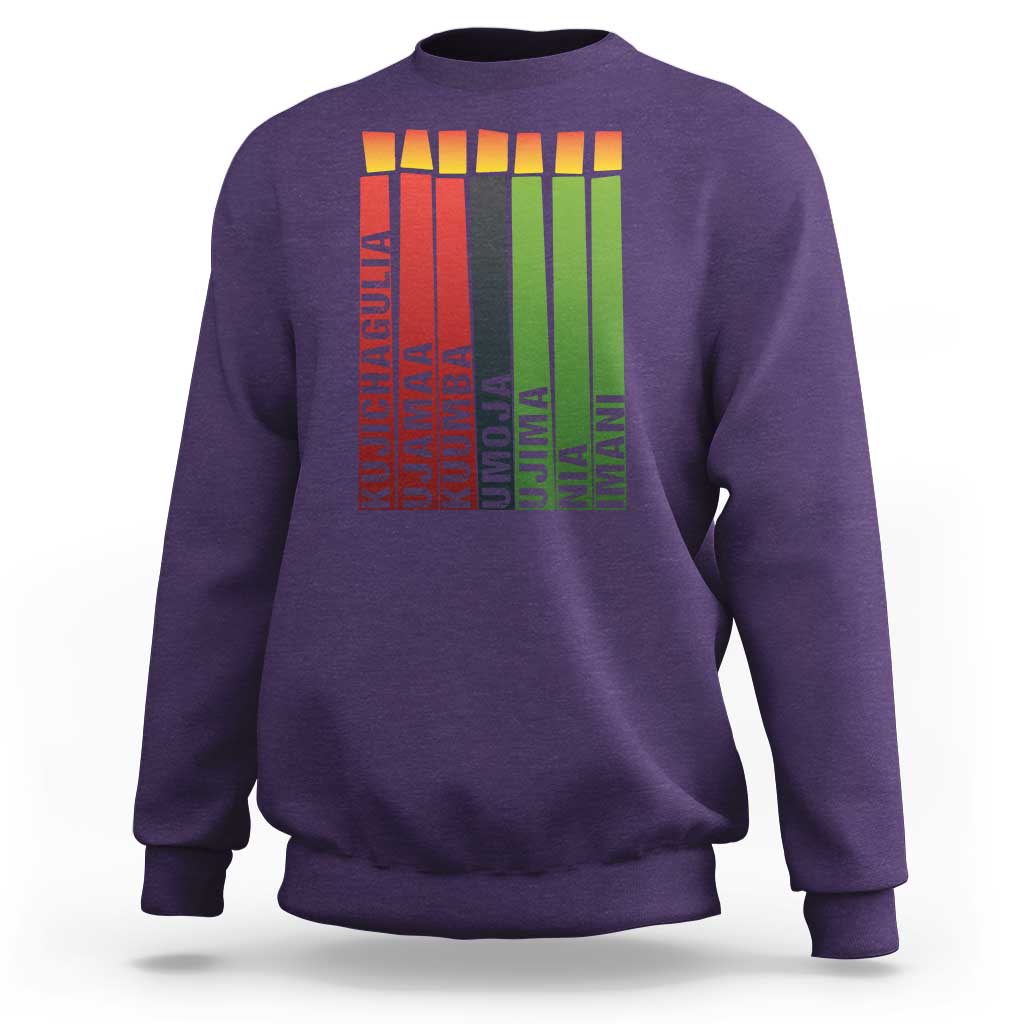 The 7 Principles Of Kwanzaa Sweatshirt Kinara Candles African Heritage - Wonder Print Shop