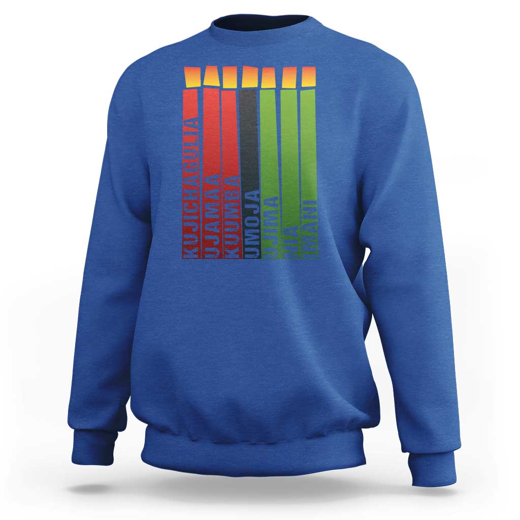 The 7 Principles Of Kwanzaa Sweatshirt Kinara Candles African Heritage - Wonder Print Shop