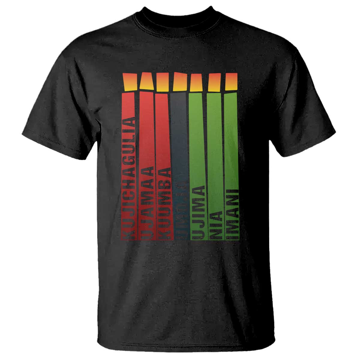 The 7 Principles Of Kwanzaa T Shirt Kinara Candles African Heritage - Wonder Print Shop